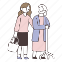 charity club, take care, old woman, nursing, aged care, grandmother, carer