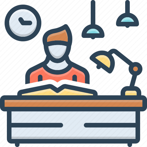 Study, perusal, preparation, desk, education, student, knowledge icon - Download on Iconfinder