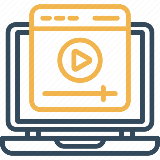Online video, online tutorial, play button, streaming video, online presentation icon - Download on Iconfinder
