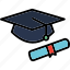 degree, certificate, degree cap, diploma, graduation cap, scholarship hat 