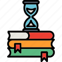 hourglass, stopwatch, book timer, education timer, book, timer