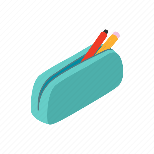 Case, education, equipment, isometric, pen, pencil, school icon - Download on Iconfinder