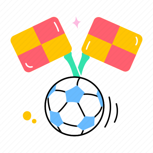 Ball game, start match, football match, soccer, game flags sticker - Download on Iconfinder