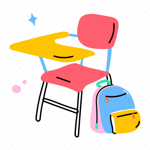 Student chair, class chair, school chair, seat, school furniture sticker - Download on Iconfinder