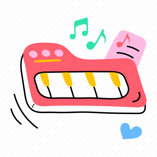 Pianoforte, piano, musical keyboard, musical instrument, piano music sticker - Download on Iconfinder