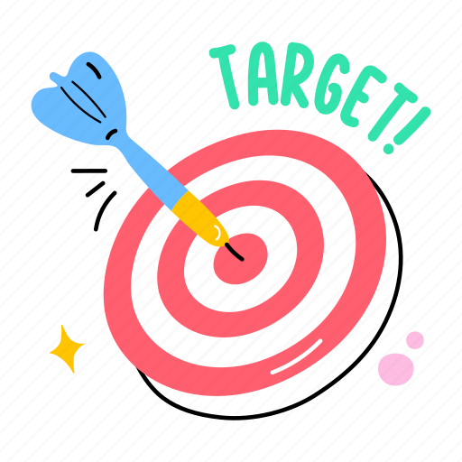 Target, goal, aim, objective, purpose sticker - Download on Iconfinder