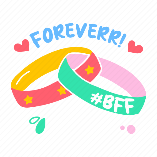 Friends forever, friendship bands, bracelets, bff, bff bands sticker - Download on Iconfinder