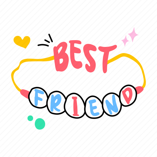 Best friend, friendship band, bracelet, bff, bff band sticker - Download on Iconfinder