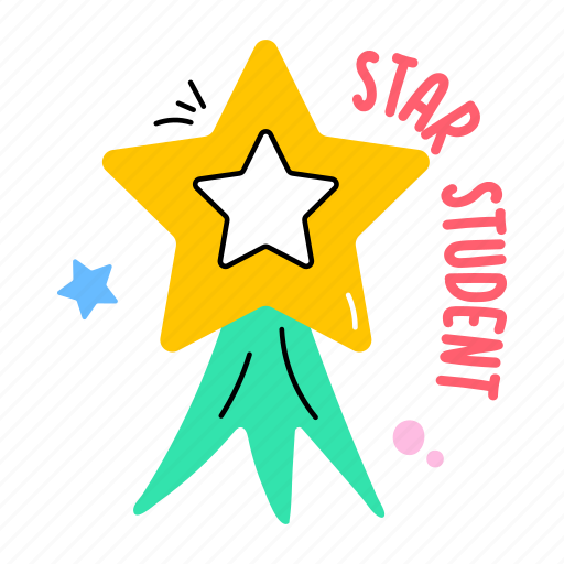 Badge, star student, reward, award, prize sticker - Download on Iconfinder