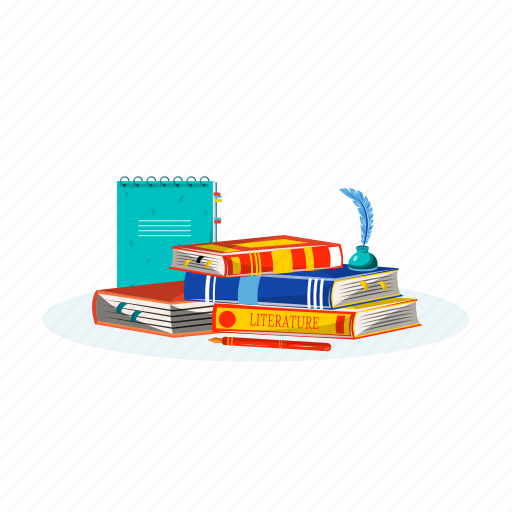 School, subject, literature, books, reading illustration - Download on Iconfinder