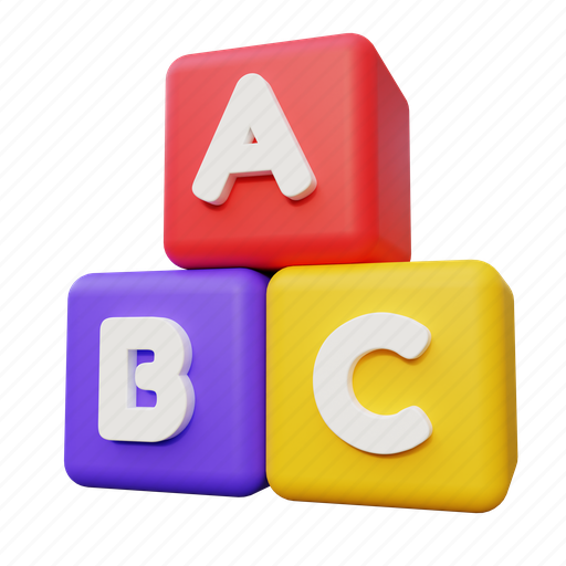 Cube, alphabet, children, game, letter, toy, kindergarten 3D illustration - Download on Iconfinder