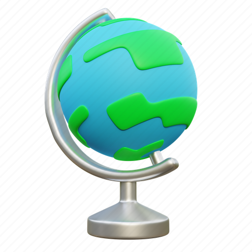 Globe, earth, school, geography, education, country, cartography 3D illustration - Download on Iconfinder