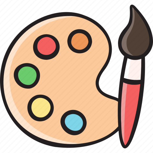 Paint palette, paintbrush, art, painting, color palette icon - Download on Iconfinder
