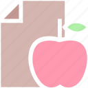 apple, diet, food, fruit, healthy fruit, page, paper