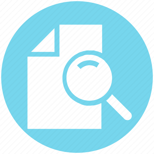 Document, file, magnifier, magnifying glass, page, sheet icon - Download on Iconfinder