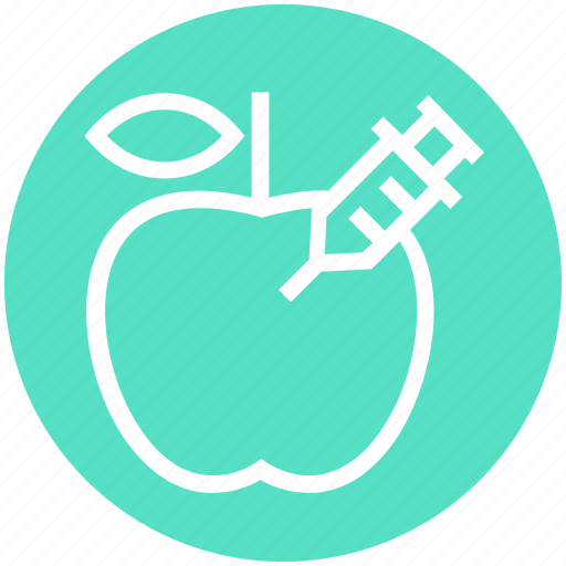 Apple, fruit, genetic, gmo, modification, science, syringe icon - Download on Iconfinder