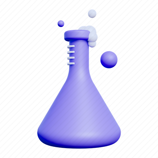 Chemical flask, laboratory, flask, experiment, conical-flask, science, lab 3D illustration - Download on Iconfinder