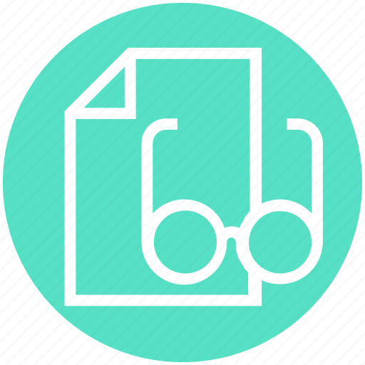 Courses, education, glasses, page, paper, reading icon - Download on Iconfinder