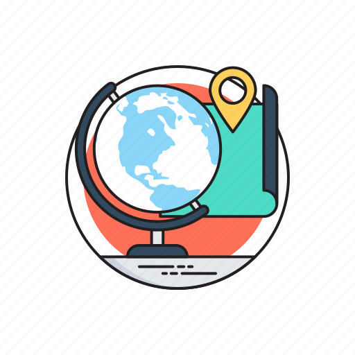 Desk globe, geography, globe, map pin, table globe icon - Download on Iconfinder