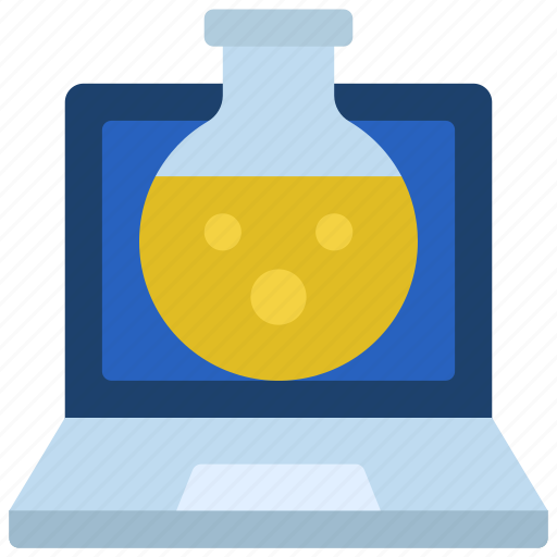 Computer, test, scientific, beaker, laptop icon - Download on Iconfinder