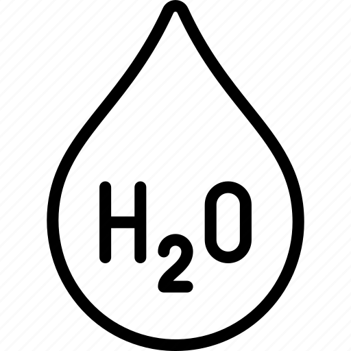 H2o, scientific, water, drop, droplet icon - Download on Iconfinder