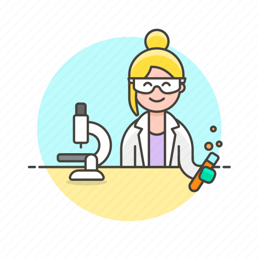 Scientist, technology, chemistry, experiment, lab, microscope, woman icon - Download on Iconfinder
