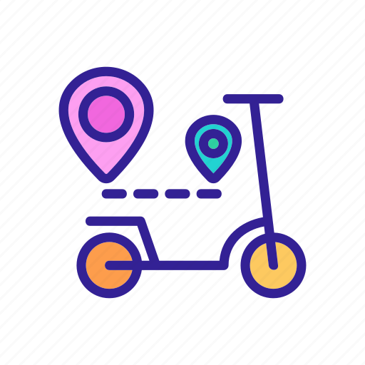 Direction, gps, mark, rent, scooter, sharing, way icon - Download on Iconfinder