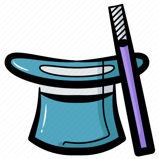 Magic hat, beaver hat, magic wand hat, magic trick, magician icon - Download on Iconfinder
