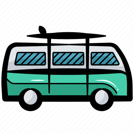 Surf van, camper van, camper, caravan, rv, van icon - Download on Iconfinder