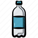water bottle, drink, bottle, beverage, plastic bottle