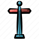 signpost, direction sign, guidepost, fingerpost, arrow sign