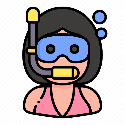 Avatar, diver, people, snorkel, sport, user, woman icon - Download on Iconfinder