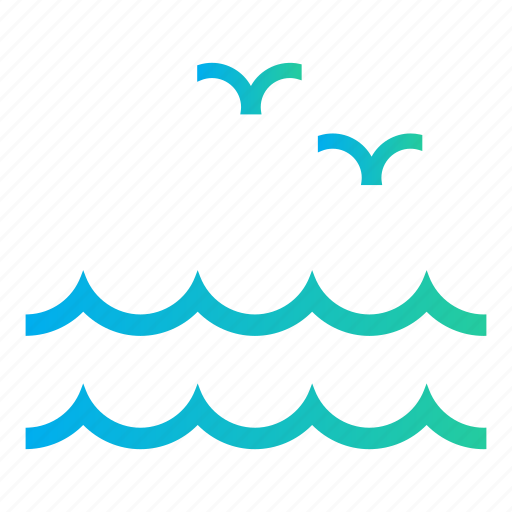 Birds, ocean, sea, sea wave, sea waves, summer time icon - Download on Iconfinder