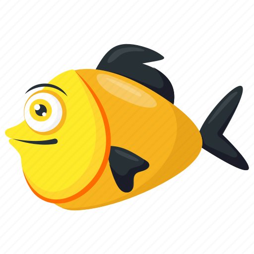 Aquatic animal, cartoon fish, platy fish, tropical fish, yellow and black fish icon - Download on Iconfinder