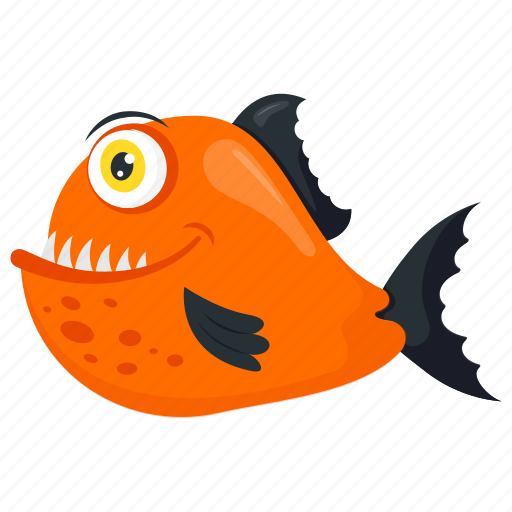 Cartoon tiger fish, goliath tigerfish, hydrocynus vittatus, tigerfish, wild sea animal icon - Download on Iconfinder