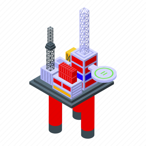 Sea, drilling, rig, engineer, isometric icon - Download on Iconfinder