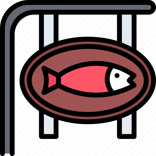 Fish, sign, signboard, seafood, shop, food icon - Download on Iconfinder