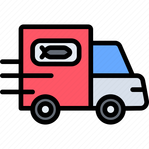 Fish, truck, delivery, car, seafood, shop, food icon - Download on Iconfinder