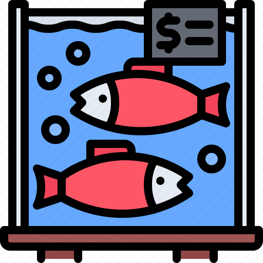 Fish, aquarium, price, seafood, shop, food icon - Download on Iconfinder