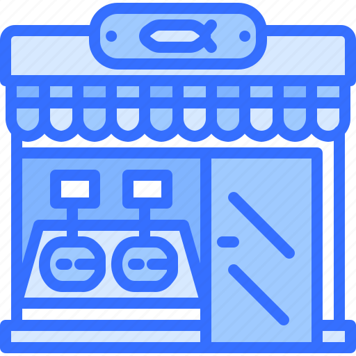 Building, stand, fish, seafood, shop, food icon - Download on Iconfinder