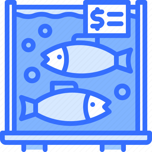 Fish, aquarium, price, seafood, shop, food icon - Download on Iconfinder