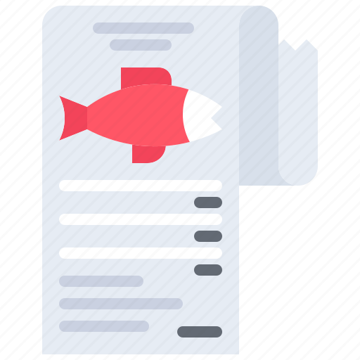 Fish, purchase, list, price, seafood, shop, food icon - Download on Iconfinder