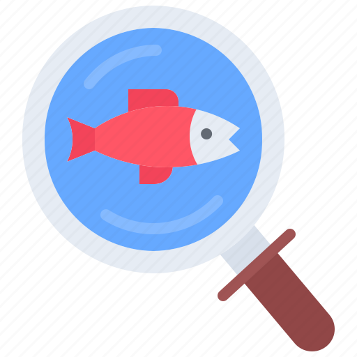 Search, magnifier, fish, seafood, shop, food icon - Download on Iconfinder