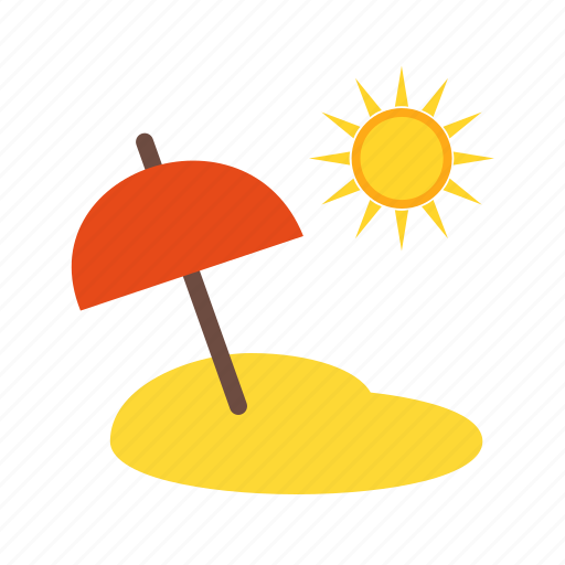 Beach, blue, sand, sky, summer, sun, umbrella icon - Download on Iconfinder