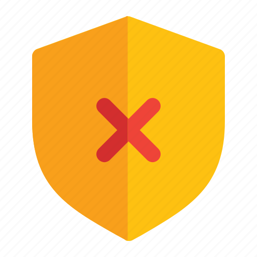 Cancel, protection, safe, secure, security, shield, unsafe icon - Download on Iconfinder