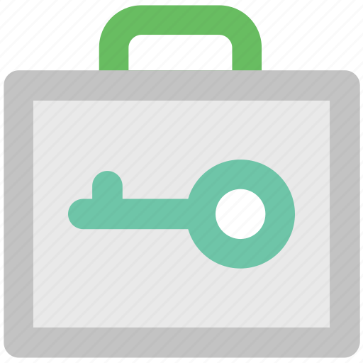 Briefcase, business bag, key sign, locked, packed, protected, security icon - Download on Iconfinder
