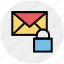 envelope, letter secure, lock, lock message, locked, mail, message 