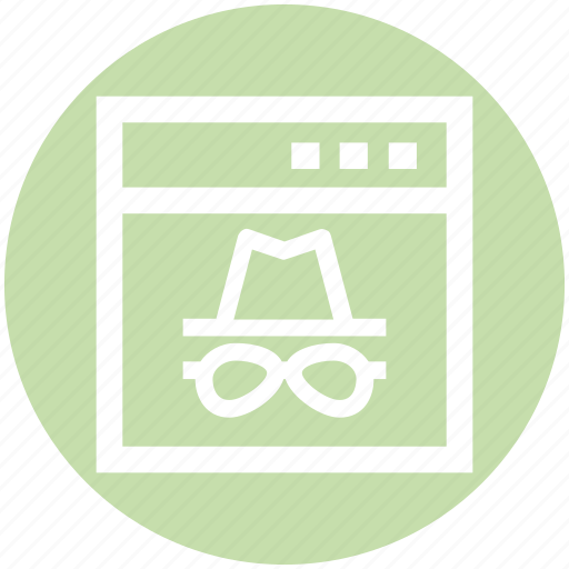 Glasses, hat, hipster, incognito, proxy, spy, web page icon - Download on Iconfinder