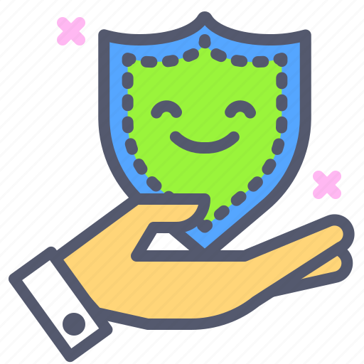 Hand, holding, security, shield icon - Download on Iconfinder