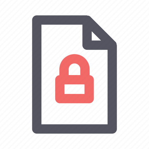 Document, encryption, file, lock, paper, secure, security icon - Download on Iconfinder